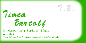 timea bartolf business card